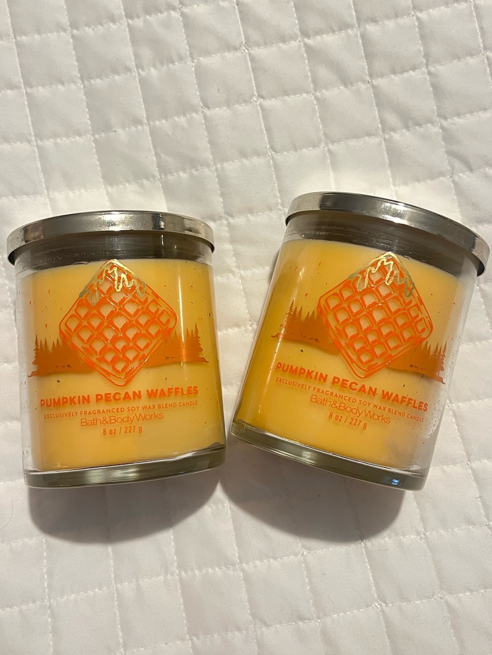 NEW Bath & Body Works Pumpkin Pecan Waffles Candles Pair of 2 Seasonal Fall